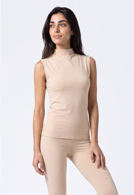 High Neck Sleeveless Basic Top