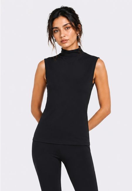 High Neck Sleeveless Basic Top