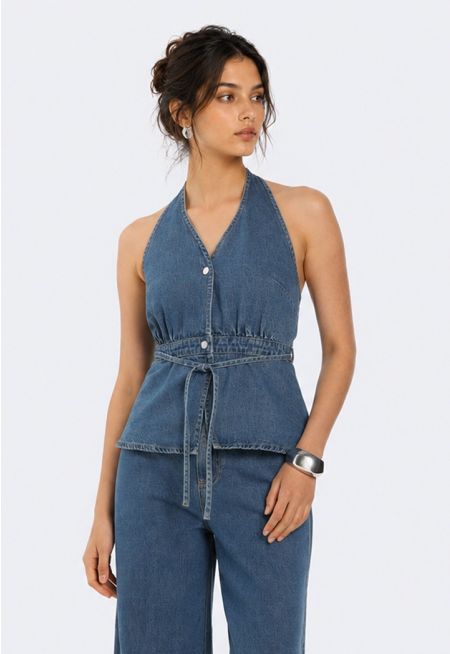 Denim Halter Top