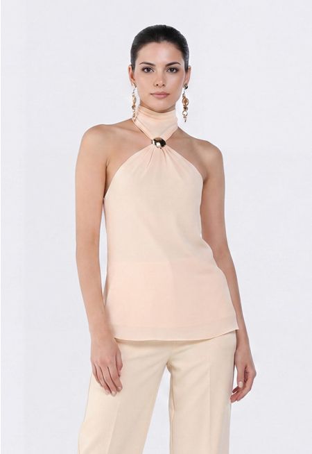 Tied Halter Neck Top