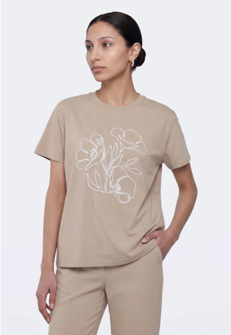 Floral Embroidered T-Shirt