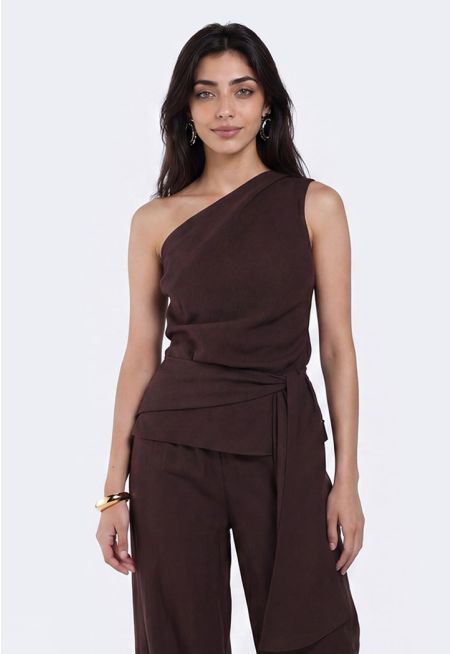 One Shoulder Tie Top