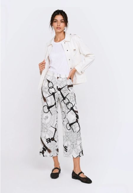 Printed Straight Trousers