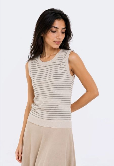 Striped Lurex Knitted Top