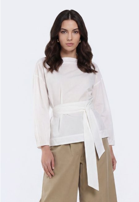 Solid Tie Waist Top
