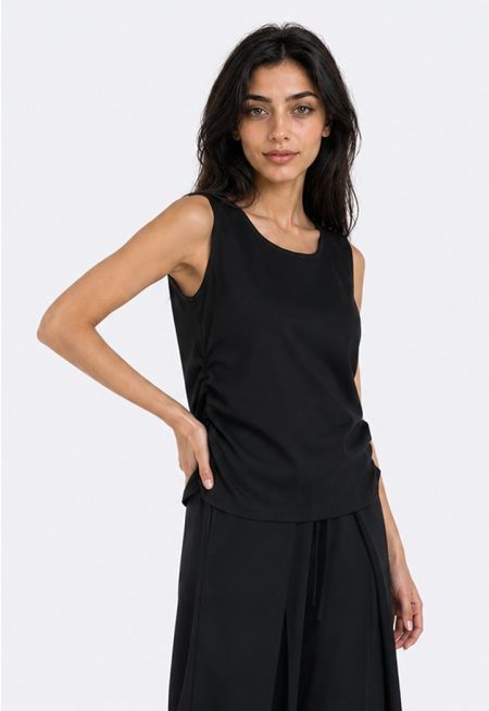 Gathered Jersey Tank Top
