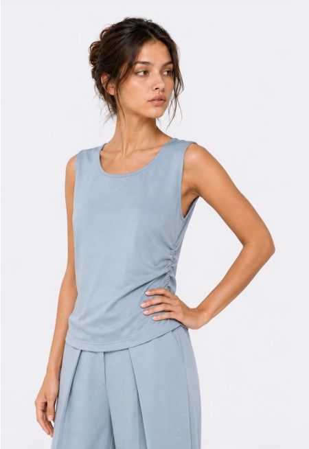 Gathered Jersey Tank Top
