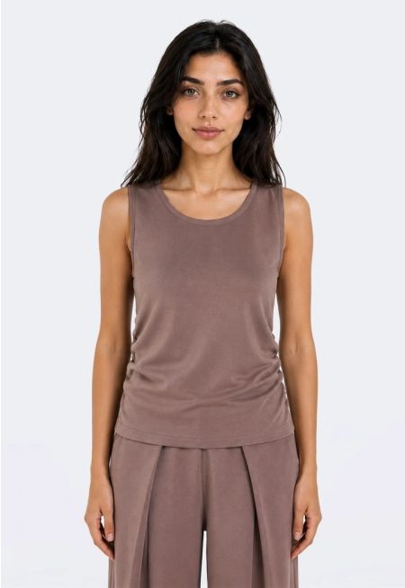 Gathered Jersey Tank Top