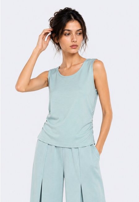 Gathered Jersey Tank Top