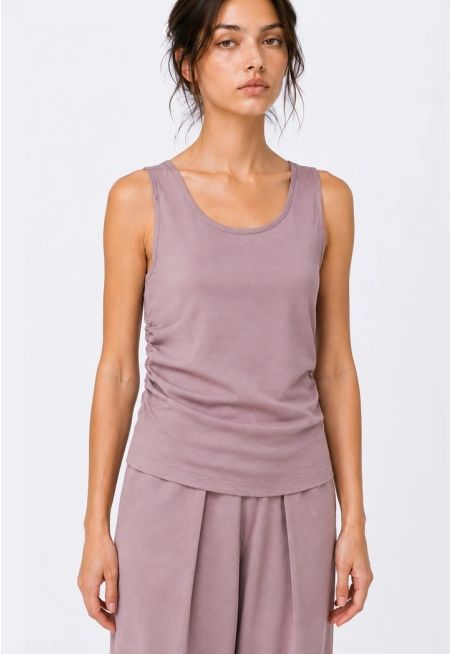 Gathered Jersey Tank Top