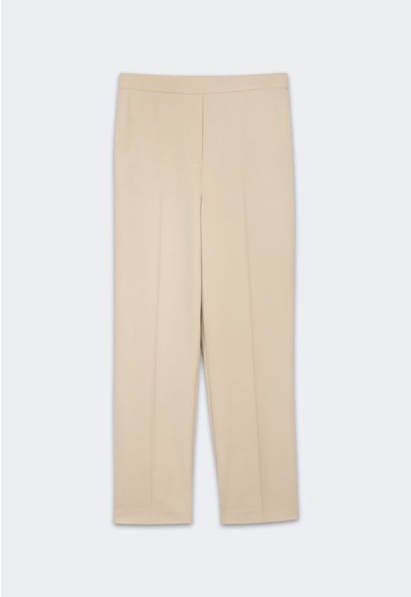 Solid Elasticated Waist Trousers