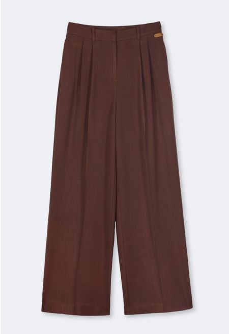 Straight Cut Pleated Waist Trousers