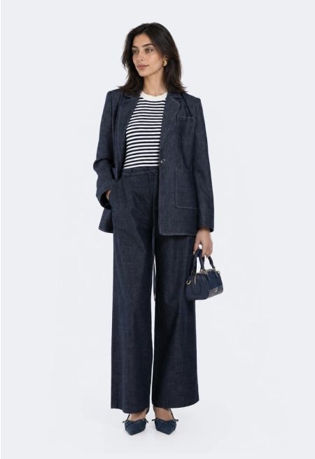 Wide Leg Denim Trousers