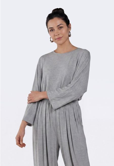 Jersey Batwing Sleeves Top
