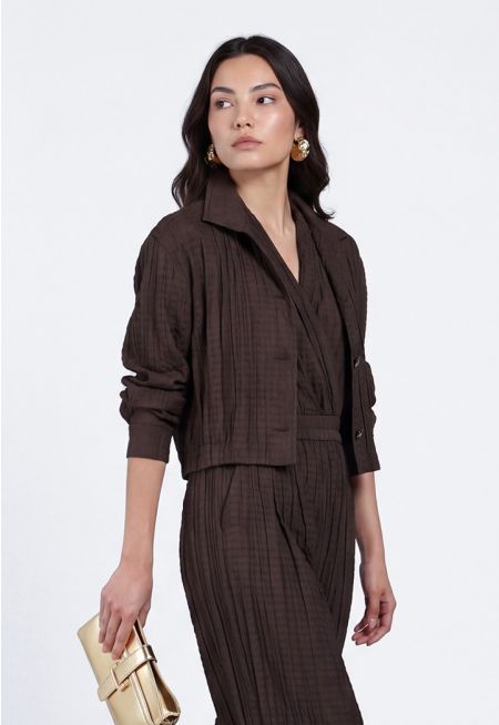 Crinkled Cropped Jacket