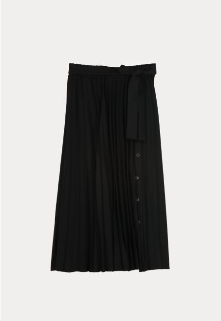 Solid Pleated Skirt -Sale