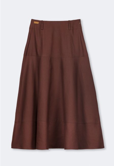 Solid Flared Skirt