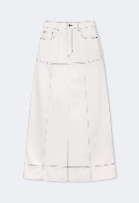 Stitch Embellished Denim Skirt