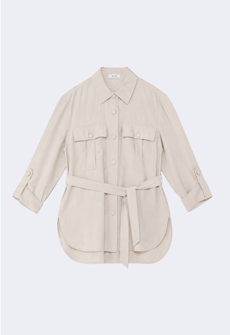High-Low Belted Shirt