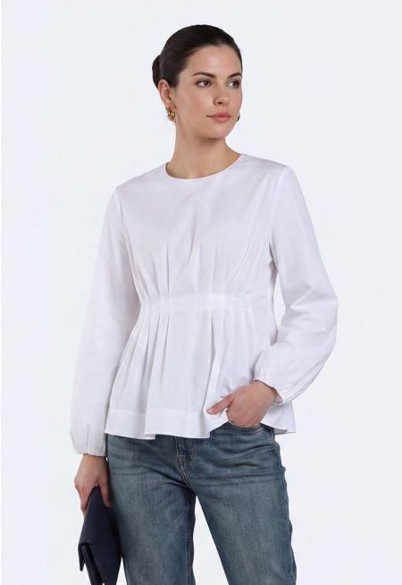 Front-Elasticated Waist Blouse