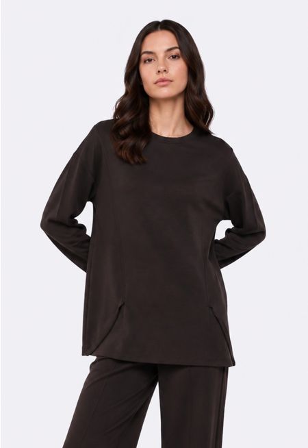 Solid Drop Shoulder Tunic
