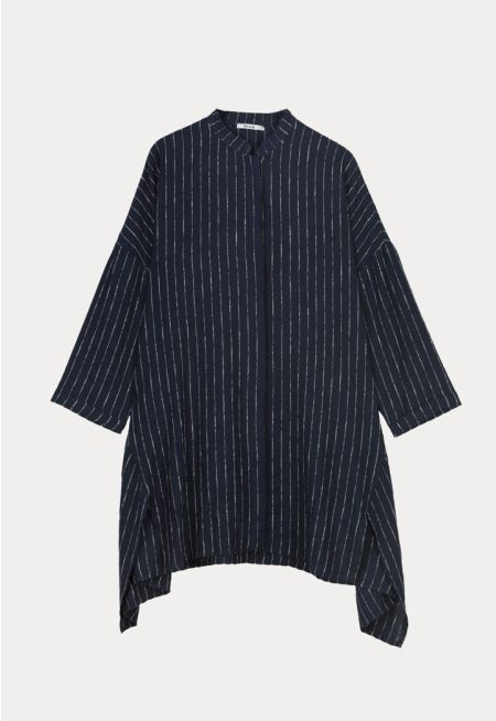 Stripe Stitched Oversized Shirt -Sale