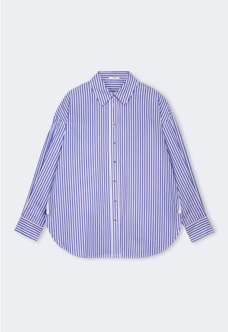 Striped Shirt in Cotton Poplin