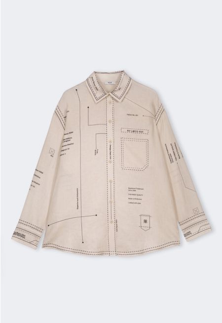 Drop Shoulder Printed Shirt