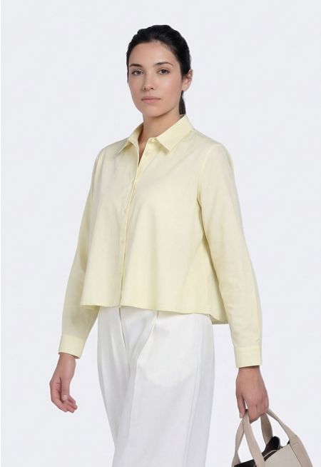 Solid Cropped Shirt