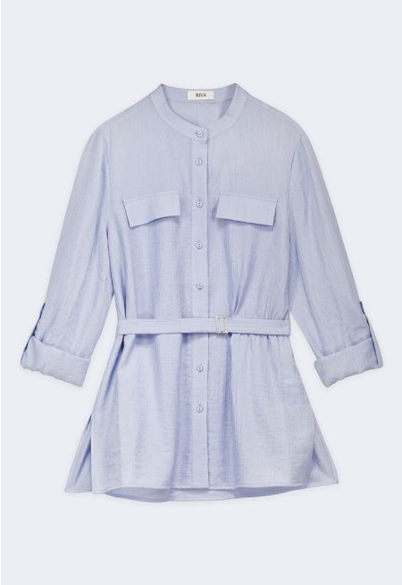 Textured Belted Shirt
