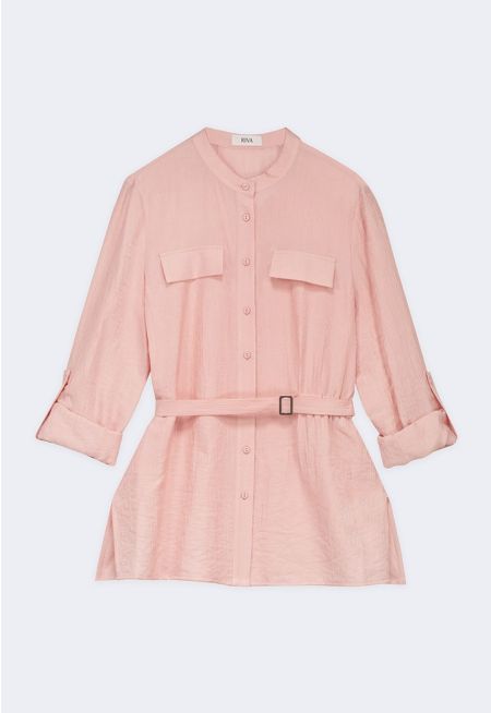 Textured Belted Shirt
