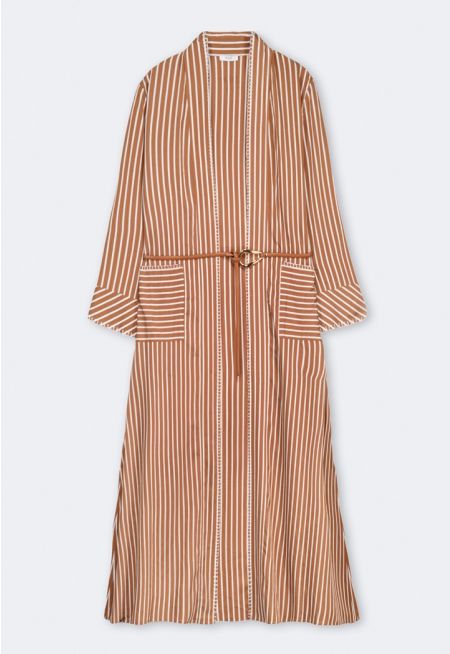 Striped Stitch Embellished Abaya