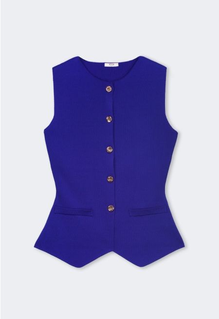 Asymmetrical Hem Knitted Vest