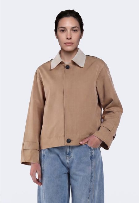 Contrast Collar Jacket