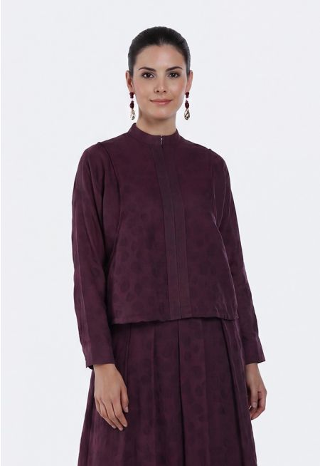 Zip-Up Jacquard Jacket