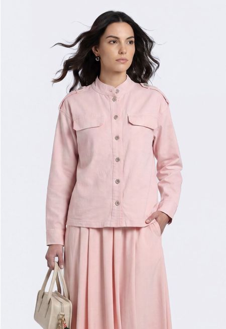 Solid Button-Up Jacket