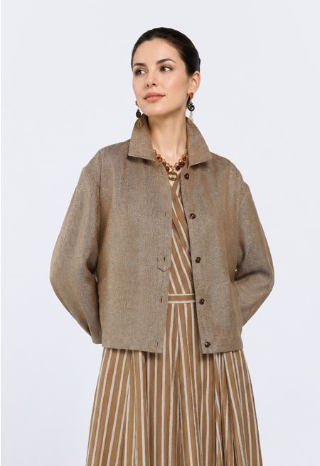 Twill Lurex Linen Jacket