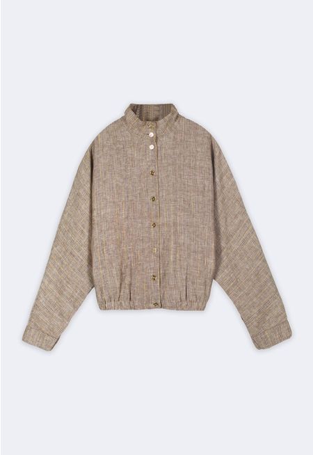 Striped Lurex Linen Jacket