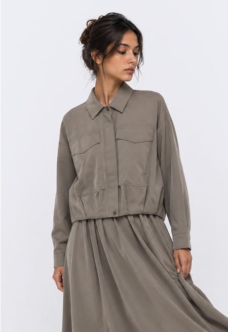 Dramatic Flap Pocket Jacket