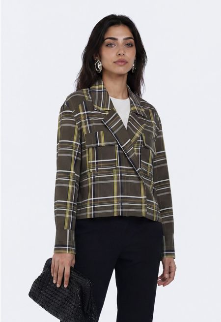 Plaid Cropped Jacket