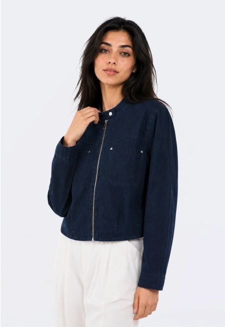 Zip-up Denim Jacket
