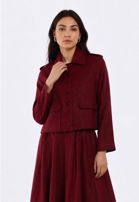 Solid Cropped Jacket