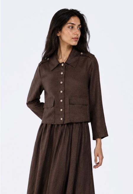 Folded Pocket Linen Jacket