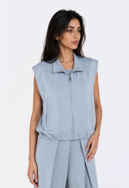 Zip-Up Jersey Vest