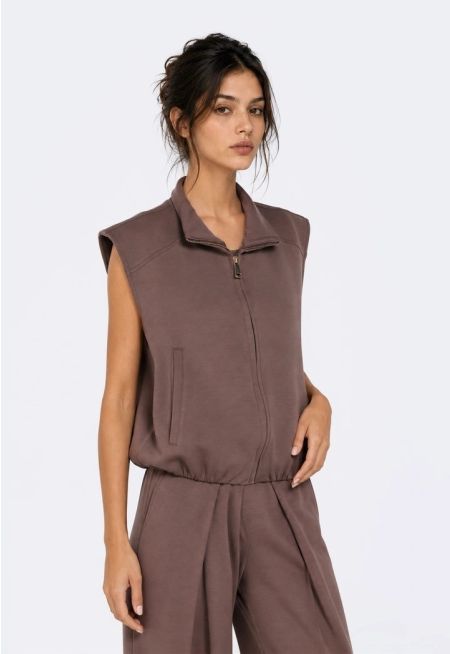 Zip-Up Jersey Vest