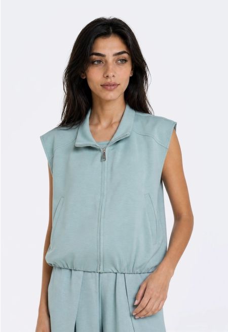Zip-Up Jersey Vest
