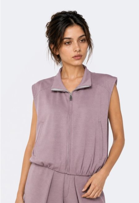 Zip-Up Jersey Vest