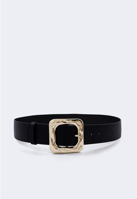 Square Buckle Wide Belt