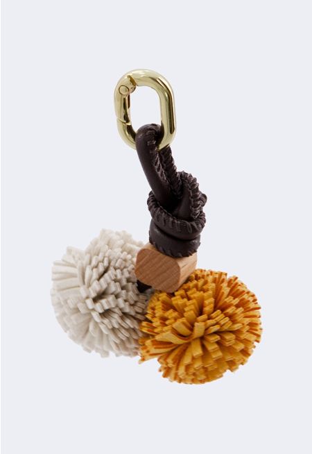 Contrast Pom Pom Bag Charm