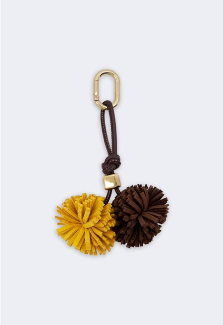 Contrast Pom Pom Bag Charm